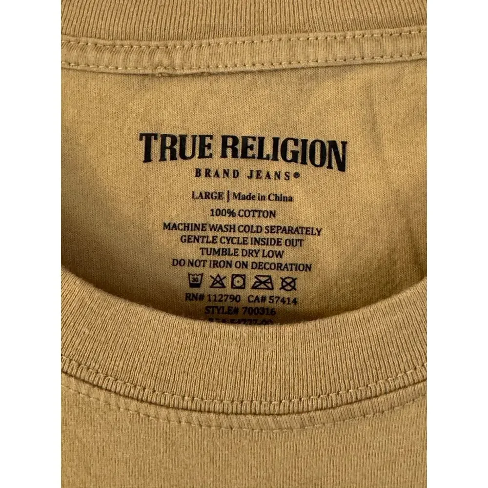 MODERN EDIT | True Religion Men's Contrast Tape Logo Chest Stripe T-Shirt Large